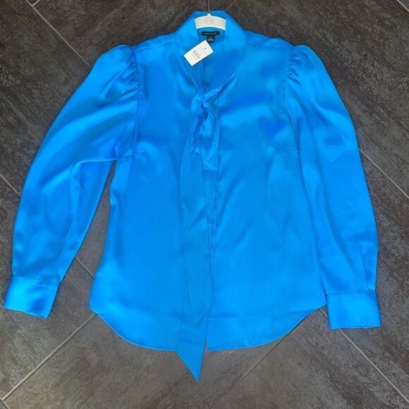 Ann Taylor Tops - Ann Taylor Button Up Blue Blouse NWT